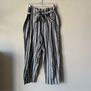 Madewell Blue and White Striped Cropped Pants